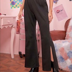 Elastic Waist Split Flare Pant